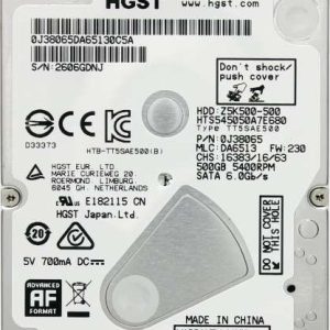 هارد دیسک اینترنال اچ جی اس تی مدل Z5K500 ظرفیت ۵۰۰ گیگابایت کارکرده