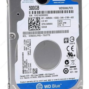 هارد دیسک اینترنال وسترن دیجیتال مدل WD5000LPVX ظرفیت ۵۰۰ گیگابایت اسلیم کارکرده